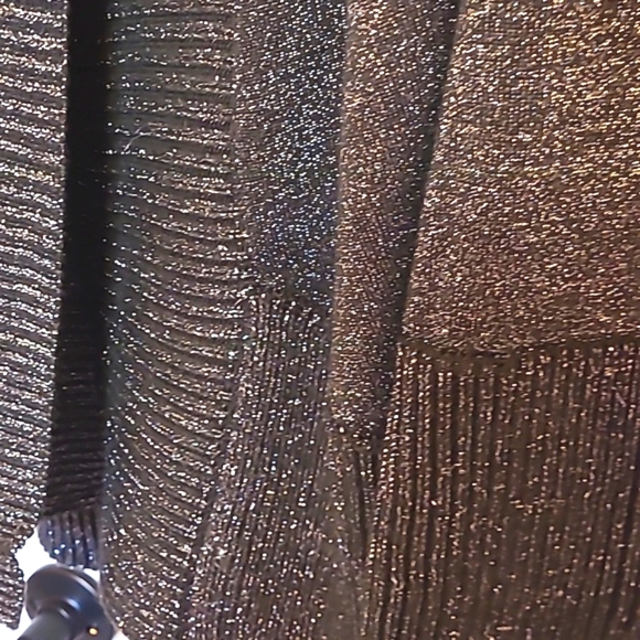 PREMISE metallic black sweater open cardigan - Picture 2 of 6